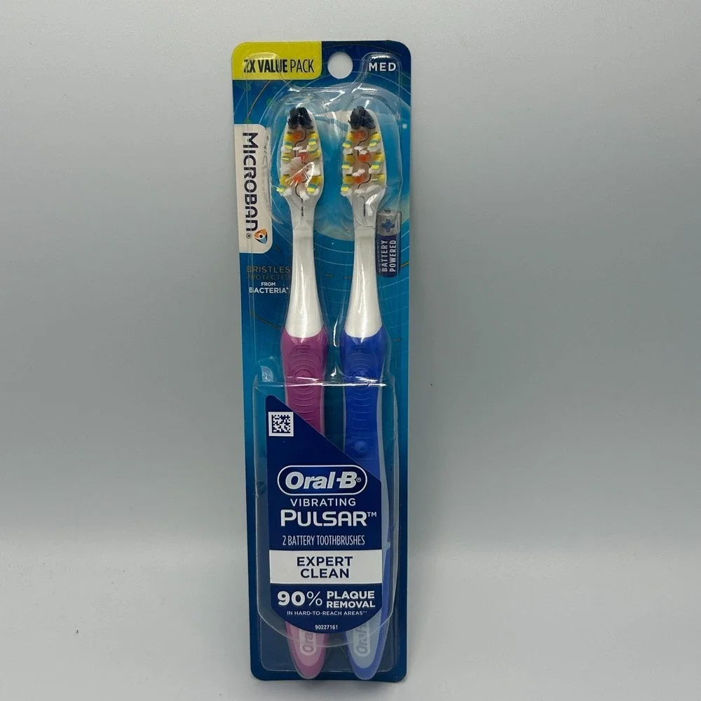 Oral-B Pulsar Vibrating Electric Toothbrush Expert Clean 2-Pk Medium Battery